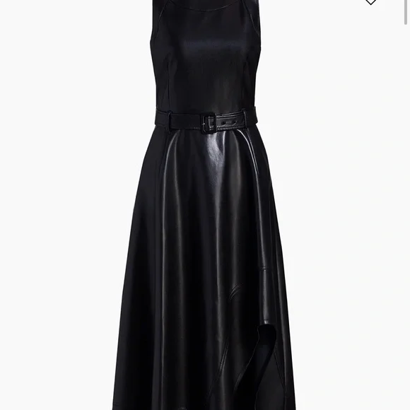 Cinq  Sept Black Faux Leather Dress